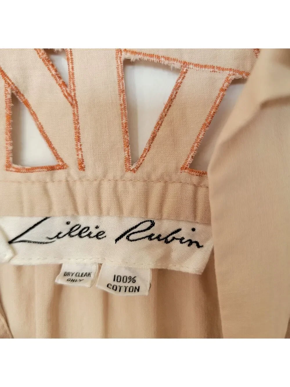 Lillie Rubin Beige Indie Gropecore Granola Girl Dress with Brown Accents